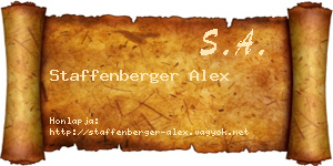 Staffenberger Alex névjegykártya